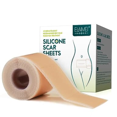 Silicone Scar Sheets (1.6” x 120” Roll-3M), Silicone Scar Tape Roll, Scar Silicone Strips, Reusable, Professional Scar Removal Sheets for C-Section, Surgery, Burn, Keloid, Acne et - Image 1