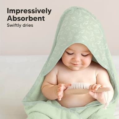 KeaBabies Hooded Baby Towel for Newborn - Viscose Derived from Bamboo Large Baby Bath Towels with Hood for Boys, Girls, Toddler, Extra Absorbent & Soft Newborn Bath Essentials (Dinos) - Image 5