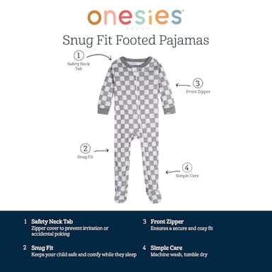 Onesies Brand Baby Boys' 4-Pack Footed Pajamas, Treats, 0-3 Months - Image 5