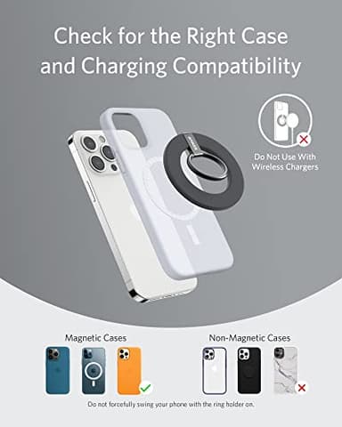 Anker Magnetic Phone Grip, MagGo 610 Ring Holder, Adjustable Kickstand, Only for iPhone 16/16 Plus/16 Pro/16 Pro Max/15/14/13/12 Series - Image 6