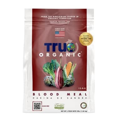 True Organic Blood Meal – High-Nitrogen Organic Fertilizer for Rapid Vegetative Growth – 3lb Bag Covers 104 Sq. Ft. - Image 1