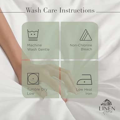 Linen Home 100% Cotton Percale Sheets Full Size, Oil Green, Deep Pocket, 4 Pieces Set - 1 Flat, 1 Deep Pocket Fitted Sheet and 2 Pillowcases, Crisp Cool and Strong Bed Linen - Image 5