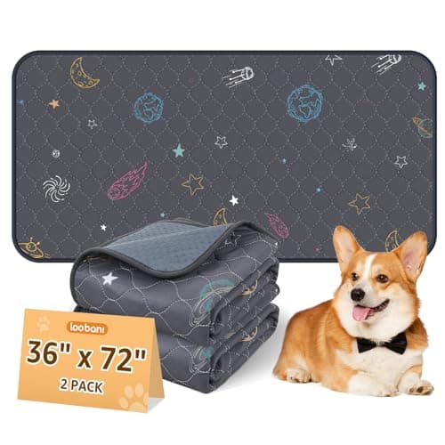 LOOBANI Washable Pee Pads for Dogs: Reusable Dog Crate Pee Pad 36" x 72"- 2 Pack, Absorbent and Non-Slip Pet Whelping Pad for Playpen, Floor, Sofa, Cage, Couch, Grey - Image 1