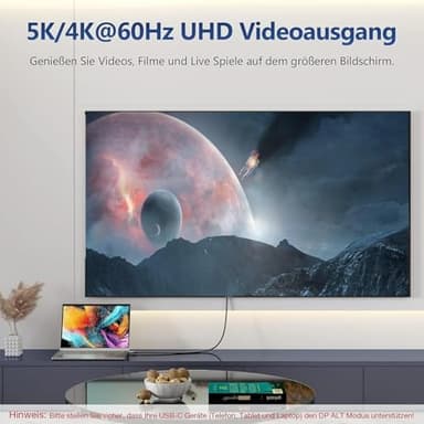 CABLEDECONN USB C Extension Cable 240W/20Gbps 5M 16.5FT, USB C 3.2 Gen2 48V/5A PD3.1, 4K@60Hz Video Output Cord, USB Male to Male Connection Suport Thunderbolt 3 - Image 5