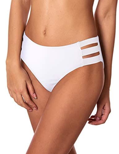 Ocean Blues Women's White Strappy Bikini Bottom Basic Bathing Suit Size X-Large - Image 2