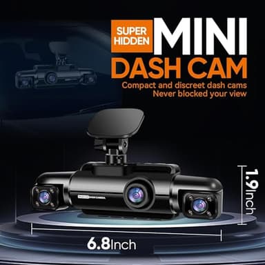 Neideso 360° Dash Cam Front and Rear Inside, 4 Channel FHD 4 * 1080P, Wi-Fi GPS Voice Control Car Camera, Front 2K+1080P*2 Dash Camera for Cars, with 64GB SD Card, Night Vision, 24H Parking Mode(N300) - Image 10