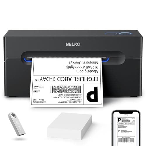 Nelko Bluetooth Thermal Shipping Label Printer, Wireless 4x6 Shipping Label Printer for Small Business, Support Android, iPhone and Windows, Widely Used for Amazon, Ebay, Shopify, Etsy, USPS - Image 1