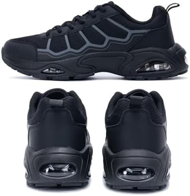 Mens Running Shoes Athletic Tennis Shoes Lightweight Sport Workout Sneaker for Walking Gym Jogging BlackGrey Size 11 - Image 5