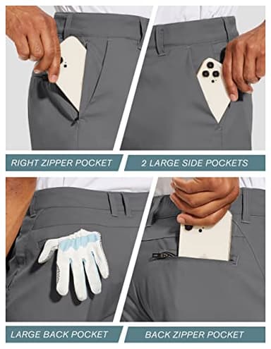 PULI Mens Golf Dress Shorts 7 Inch Inseam Business Casual Stretch Work Hiking Quick Dry Lightweight with Pockets Grey 32 - Image 4