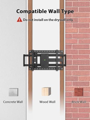 USX Mount Long Arm TV Wall Mount for Most 42-90 inch Television 40 Inch Extension Full Motion TV Mount，Wall Mount Bracket with Swivel and Tilt, Up to 150lbs Fits 16” 18” 20” 24” Stud VESA 800x400mm - Image 8