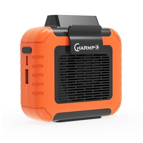 CHARMPㅤ Portable Waist Fan - 6000mAh Battery, 3 Speeds, Strong Airflow, Up to 16 Hours Working Time, Portable Hands-Free Cooling Belt Clip Fan for Construction Workers, Couriers, and Campers - Image 1