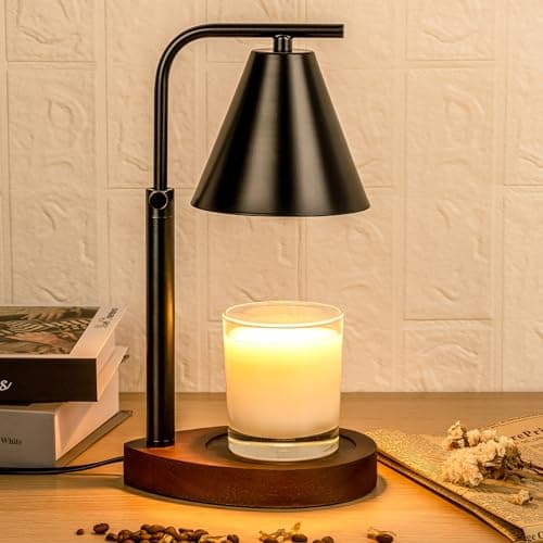 Marycele Black Candle Warmer Lamp with Timer, Height Adjustable Electric Lamp Candle Warmer, Black Home Room Decor Aesthetic Gifts for Women - Image 1