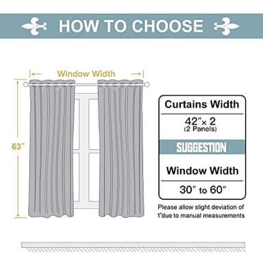 ChrisDowa Grommet Blackout Curtains for Bedroom and Living Room - 2 Panels Set Thermal Insulated Room Darkening Curtains (Dark Grey, 42 x 63 Inch) - Image 3