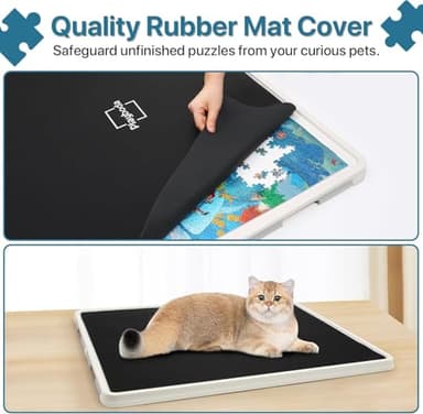 Playboda 1500 Pieces Rotating Plastic Puzzle Board with Drawers and Cover, 35"x27" Portable Spinning Jigsaw Puzzle Table for Adults, Upgraded Lazy Susan, Ideal Gift for Mum - Image 6