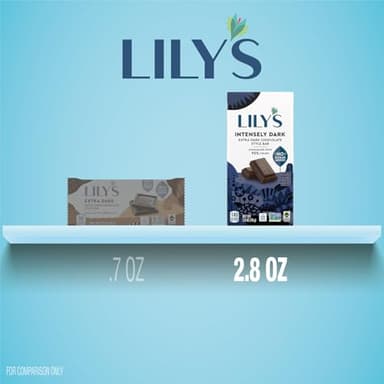 LILY'S Intensely Dark Extra Dark Chocolate Style No Sugar Added, Sweets Bars, 2.8 oz (12 Count) - Image 5