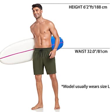 Flytop Mens Swim Trunks Quick Dry Board Shorts with Zipper Pockets Bathing Suit - Image 5