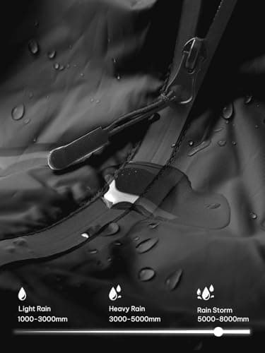SaphiRose Unisex Rain Poncho Raincoat Hooded for Adults Women with Pockets (Black) - Image 3
