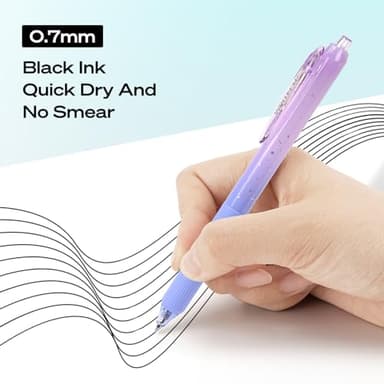 WRITECH Gel Pens Fine Point: 0.7mm Black Ink Retractable 6ct Smooth Writing with Aesthetic Gradient Color Barrel for Journaling Note Taking Silent Click No Smear Nebula Pen Set - Image 6