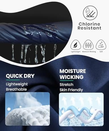 HODOSPORTS Women's 4" Swim Shorts with Liner Pockets Quick Dry Board Shorts Swimsuit Bottom Navy M - Image 6