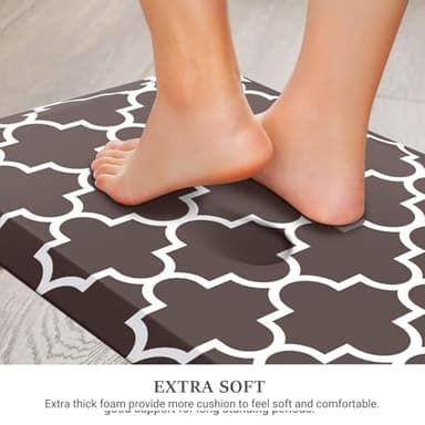 WISELIFE Anti Fatigue Floor Mat - 4/5 Inch Kitchen Mat Non Slip Waterproof Heavy Duty Ergonomic Comfort Mat Durable for Home, Office, Sink, Laundry,(17.3" x 28", Chocolate) - Image 5
