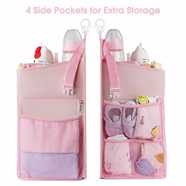 Maliton Hanging Diaper Caddy Nursery Caddy Organizer for Playard, Wall or Crib, Diaper Stacker with Baby Essentials Storage - Image 6