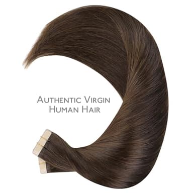 WENNALIFE Tape in Hair Extensions Human Hair, 40pcs 100g 22 inch Chocolate Brown Hair Extensions Real Human Hair Straight Tape in Extensions Invisible Human Hair Extensions Reusable Hair Extensions - Image 6