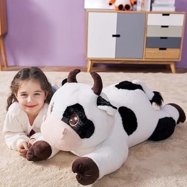 IKASA Giant Cow Stuffed Animal Plush Toy,30" Large Cute Jumbo Soft Toys,Huge Big Size Plushy Fluffy Fat Oversized Plushie - Image 7