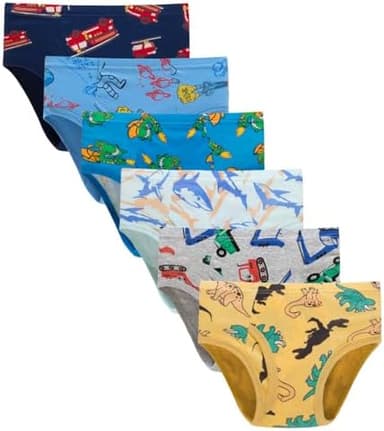 Boboking 100% Cotton Little Boys Briefs Soft Dinosaur Truck Toddler Underwear - Image 3