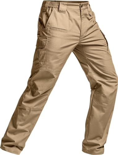 CQR Men's Tactical Pants, Water Resistant Ripstop Cargo Pants, Lightweight EDC Work Hiking Pants, Outdoor Apparel, Raider Mag Pocket Khaki, 30W x 32L - Image 8