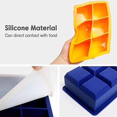 Excnorm Silicone Ice Cube Trays 3 Pack - Large Size Silicone Ice Cube Molds with Leak Proof Removable Lid Square Ice Cube Tray And BPA Free for Cocktail,Whiskey, Stackable Flexible Ice - Image 3