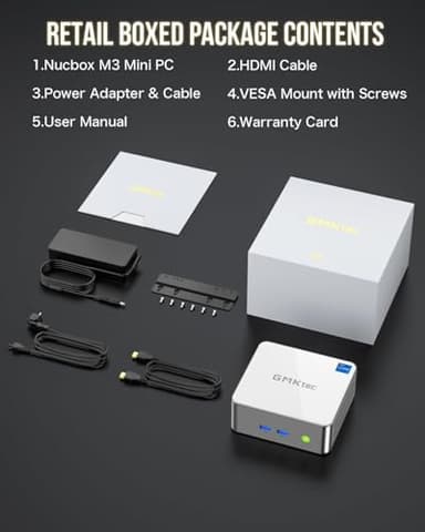 GMKtec Mini PC Intel i5-12450H(Turbo 4.4 GHz) 32GB DDR4 1TB M.2 NVMe SSD, Intel i226v Mini Computers, USB 3.2, Type-C/WiFi 6, BT5.2, RJ45 2.5G/ 4K Triple Display Desktop PC - Image 8
