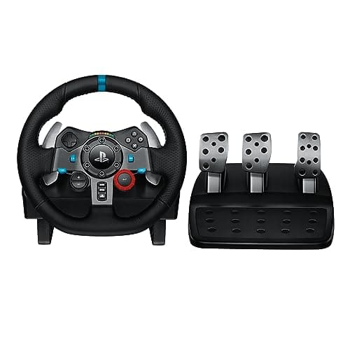 Logitech G29 Driving Force Racing Wheel and Floor Pedals, Real Force Feedback, Stainless Steel Paddle Shifters, Leather Steering Wheel Cover for PS5, PS4, PC, Mac - Black - Image 1