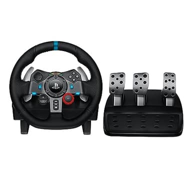 Logitech G29 Driving Force Racing Wheel and Floor Pedals, Real Force Feedback, Stainless Steel Paddle Shifters, Leather Steering Wheel Cover for PS5, PS4, PC, Mac - Black - Image 1