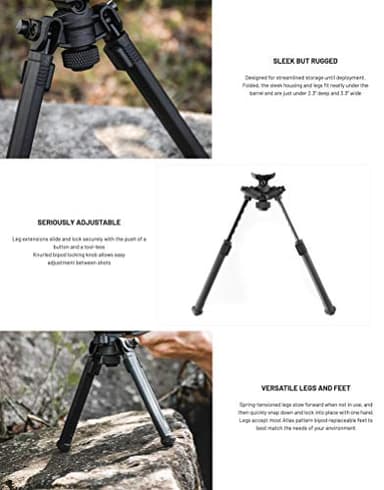 Magpul Rifle Bipod Gun Rest for Hunting and Shooting, M-LOK, Black - Image 5
