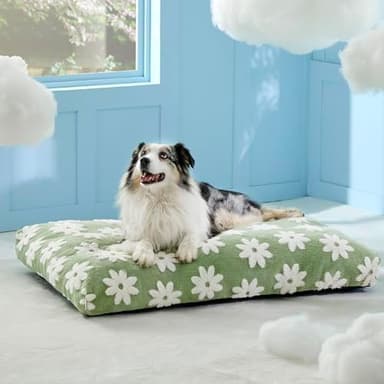 LE SURE XLarge Dog Bed-Thick Shredded Chopped Foam Pet Bed Indoor with Removable Cover, Cute Modern Fuzzy Plush & Anti Slip Bottom, Green - Image 7