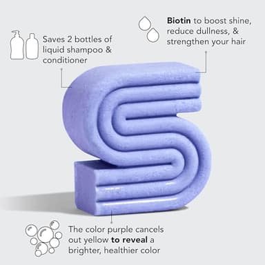 Kitsch Toning Purple Shampoo For Blondes & Color Treated Hair - Shampoo Bar For Women and Men - Biotin Shampoo for Strengthening & Neutralizing Brassy Tones - Vegan, Silicone & Sulfate Free - 3.2 oz - Image 6
