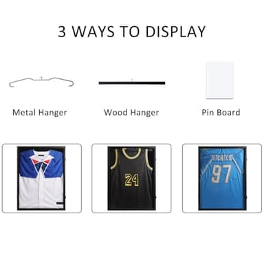 IHEIPYE Jersey Frame Display Case Black Lock-2Pack,Large Shadow Box Lockable with 98% UV Protection Acrylic and Hanger for Baseball Basketball Football Soccer Hockey 2XL Sport Jersey Shirt - Image 3