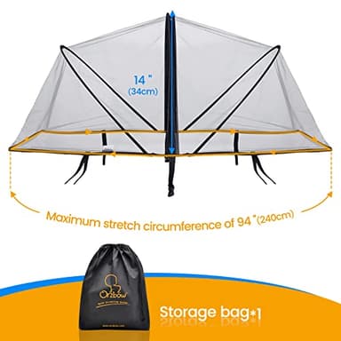 Orzbow Universal Mosquito Net for Stroller, Baby Stroller Bug Net with Two-Way Zippers and Storage Bag, Breathable & Foldable Mosquito Cover for Car Seats, Bassinets, Cradle, Portable Mini Crib, Black - Image 2