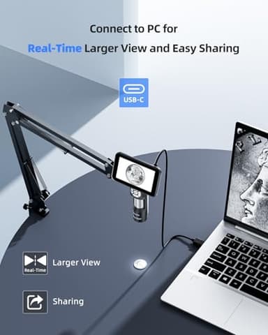 JL115A LCD Digital Microscope with 5" Screen, Soldering Microscope Camera with Flex Arm Stand, Handheld Coin Magnifier for Adults Full View Coins, 1080P, 8 LED Lights, PC View - Image 5