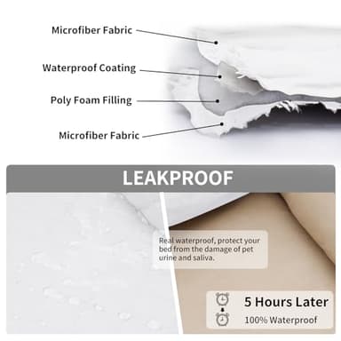 Easy-Going 100% Waterproof Dog Bed Cover Reversible Leak Proof Couch Cover Washable Sofa Cover Furniture Protector Blanket for Pets Kids Children Dog Cat (30x70 Inch, White/White) - Image 3
