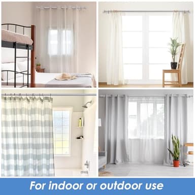 YAJUXIU Rustic Curtain Rod, Industrial Curtain Rods for Windows 72 to 144 Inches, Blackout Wrap Around Curtain Rod, for Indoor and Outdoor, Simple Modern Design, 30 to 144 Inches, Nickel - Image 4