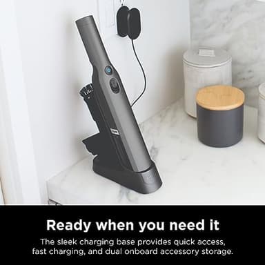 Shark WV201 WANDVAC Handheld Vacuum, Lightweight at 1.4 Pounds with Powerful Suction, Charging Dock, Single Touch Empty and Detachable Dust Cup,Graphite, Slate - Image 2