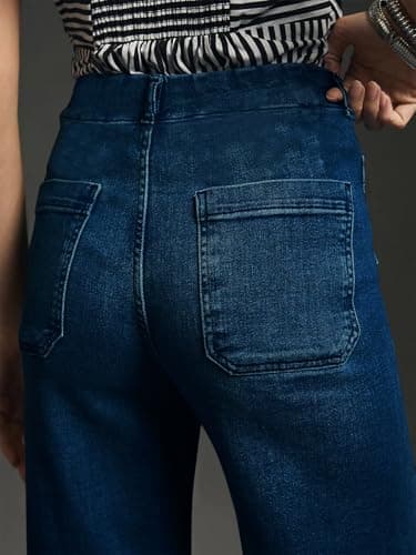 KUNMI Women's Wide Leg High Waisted Stretchy Straight Leg Jeans Baggy Loose Trendy Ankle Denim Pants - Image 6