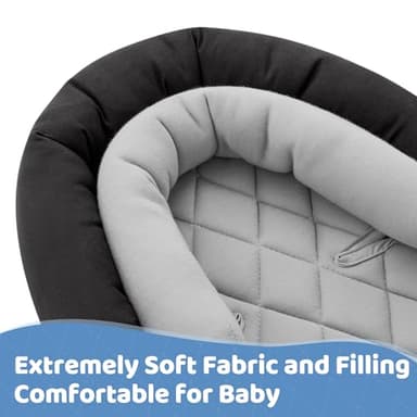 Pro Goleem Car Seat Head Support Infant, Soft Infant Car Seat Insert, 2 in 1 Carseat Head Support for Newborn, Perfect for Car Seat, Stroller, Swing, Bouncer, Gray and Black - Image 7