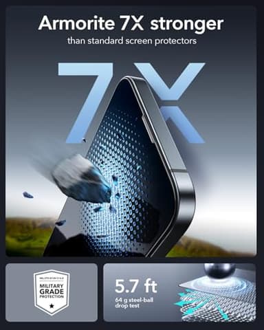 ESR 3 Pack 9H+ Glass for iPhone 16e/ iPhone 14/ iPhone 13/13 Pro Screen Protector, [Military Grade Shatterproof & Longest Durable] Armorite Ultra-tough Full Coverage Tempered Glass with UltraFit Tray - Image 5