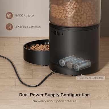 IMIPAW PET Automatic Cat Feeder: 3L Auto Food Dispenser with Timed Feeding| 6 Meal Programmable& 1-20 Portion Precise Control- Easy to Clean & Setup for Cat Indoor| Desiccant Bag Keep Food Fresh - Image 3