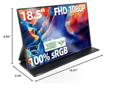 Ingnok Portable Monitor, 18.5 Inch FHD 1080P 100% sRGB Laptop Screen Extender USB C HDMI Portable Gaming Monitor w/Smart Cover & Speakers, External Monitor for Laptop Mac PC - Image 9
