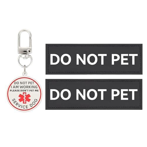 Do Not Pet Patch 2 Pcs Service Id Dog Tag Easily Attach to Dog Collar, Harness (Medium 1.50 x 5.12 inch) - Image 1