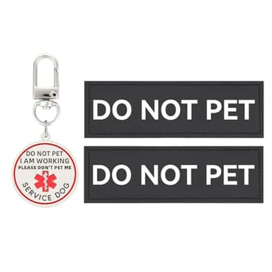 Do Not Pet Patch 2 Pcs Service Id Dog Tag Easily Attach to Dog Collar, Harness (Medium 1.50 x 5.12 inch) - Image 1