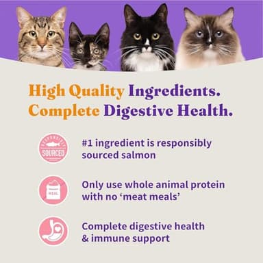 Halo Holistic Kitten Food, Wild Caught Salmon & Whitefish Recipe, Grain Free Dry Cat Food, Complete Digestive Health, 6 lb Bag - Image 6